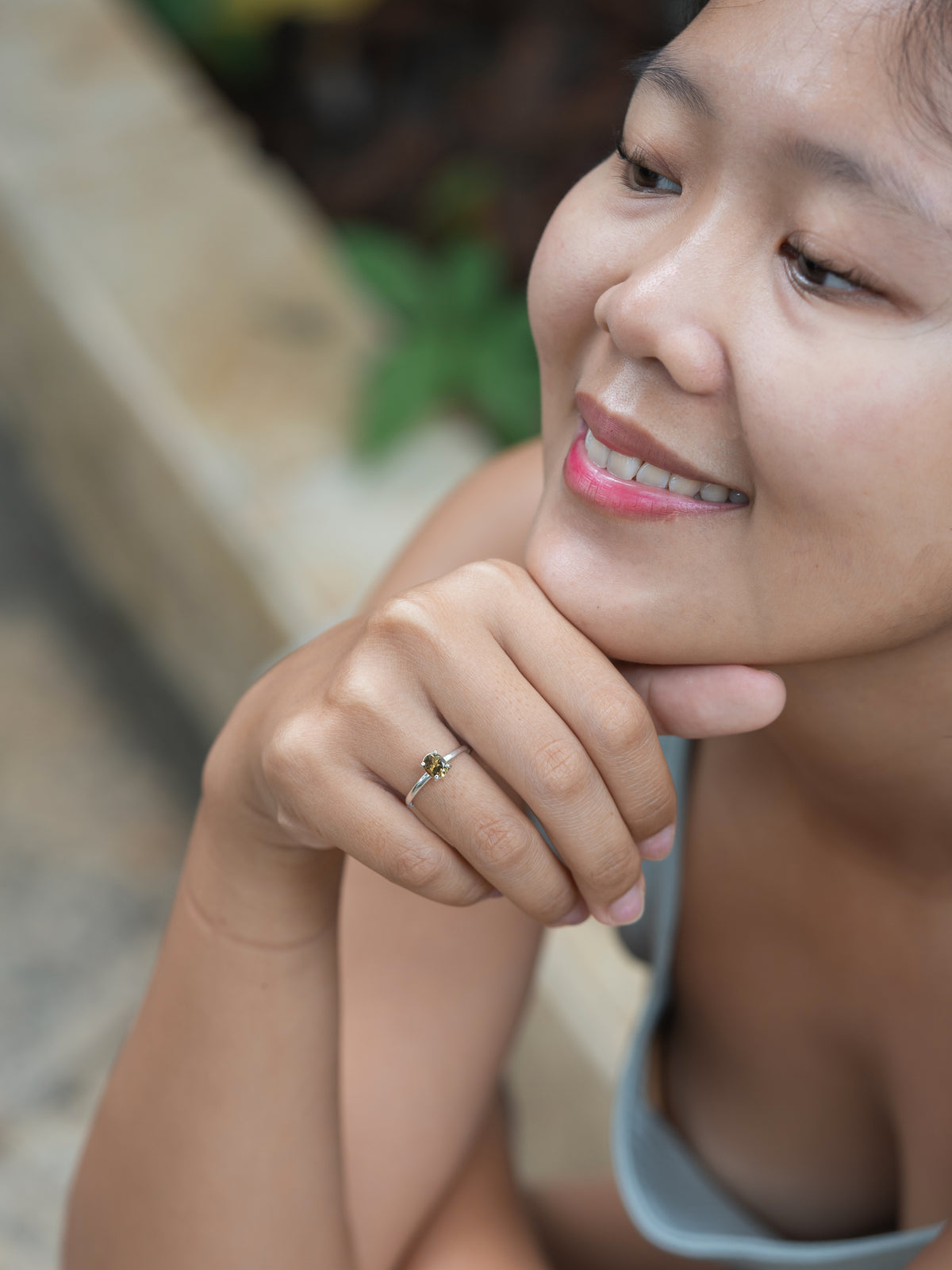 Olive Green Tourmaline Ring - Gardens of the Sun | Ethical Jewelry