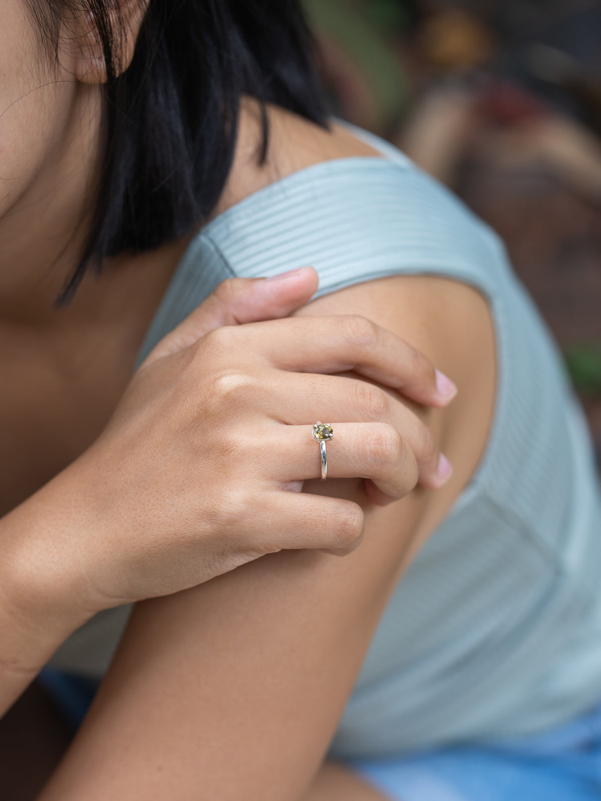 Olive Green Tourmaline Ring - Gardens of the Sun | Ethical Jewelry