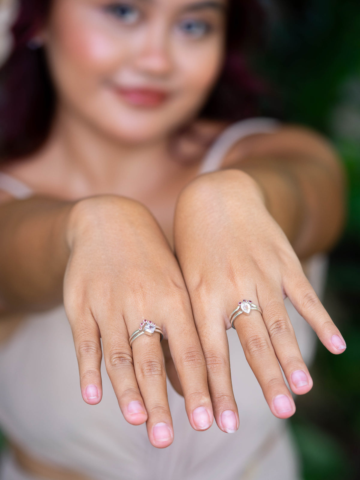 Montana Sapphire and Spinel Ring Set