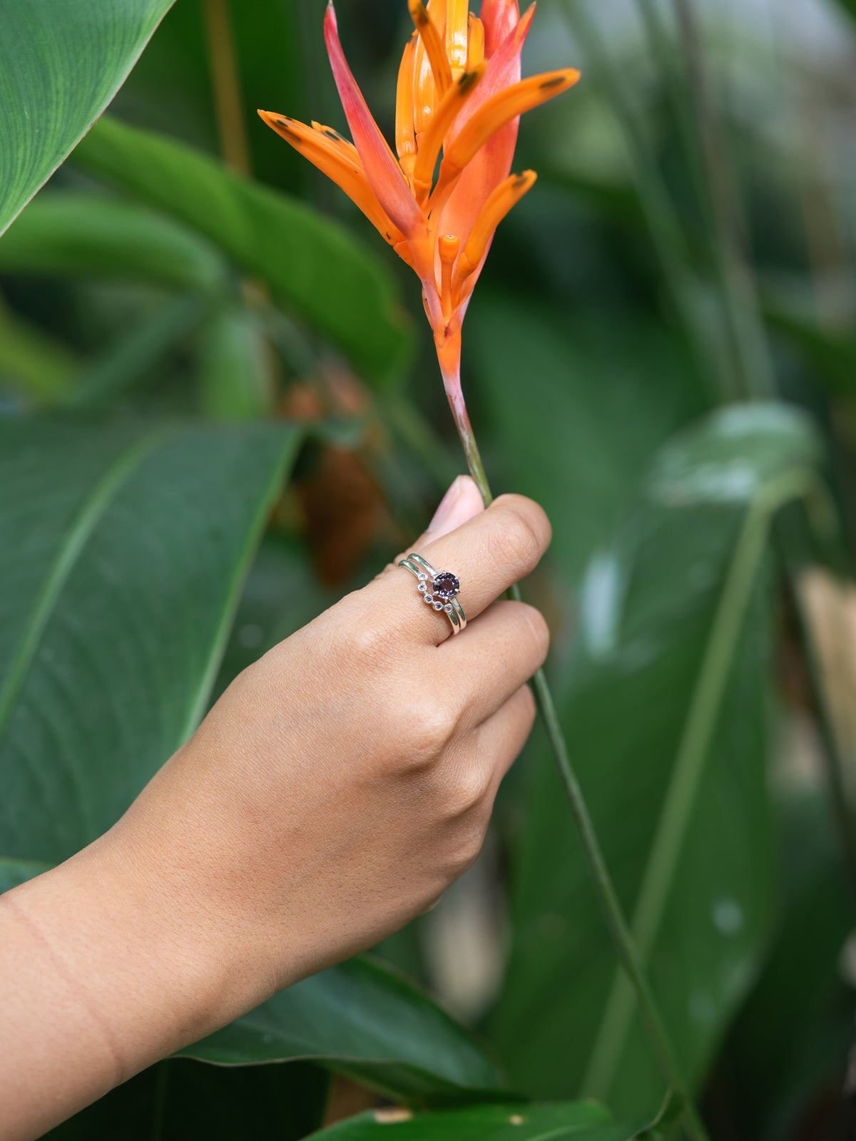 Purple Spinel Ring Set  - Gardens of the Sun | Ethical Jewelry