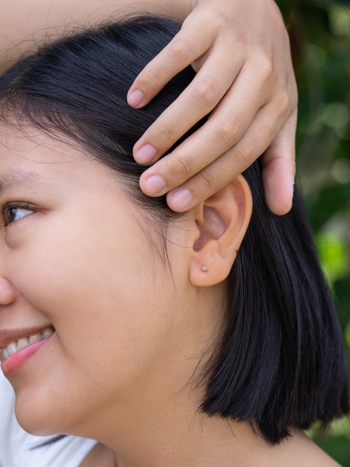 Salt and Pepper Diamond Earrings in Gold - Gardens of the Sun | Ethical Jewelry