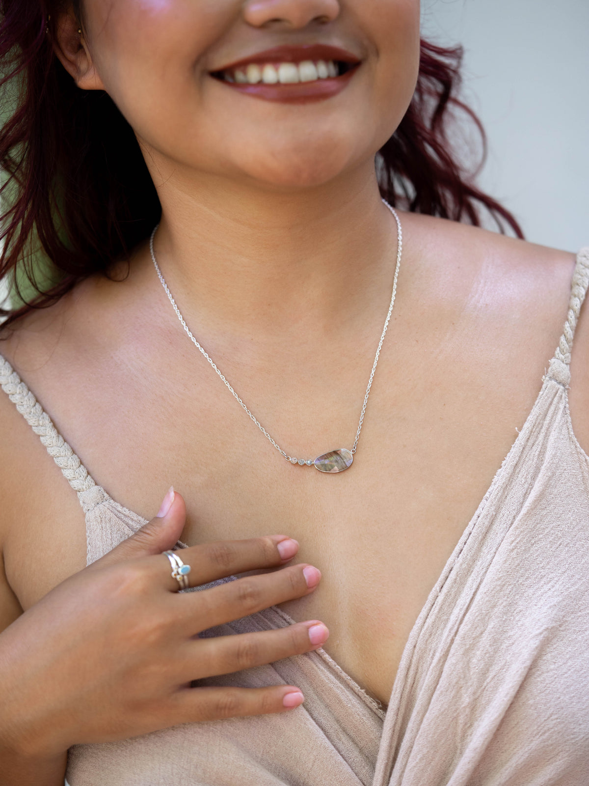 Aquamarine and Labradorite Necklace