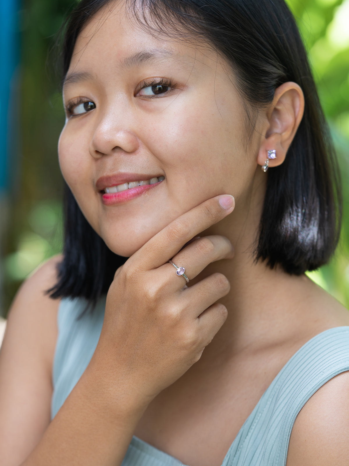 Hammered Amethyst Ring - Gardens of the Sun | Ethical Jewelry