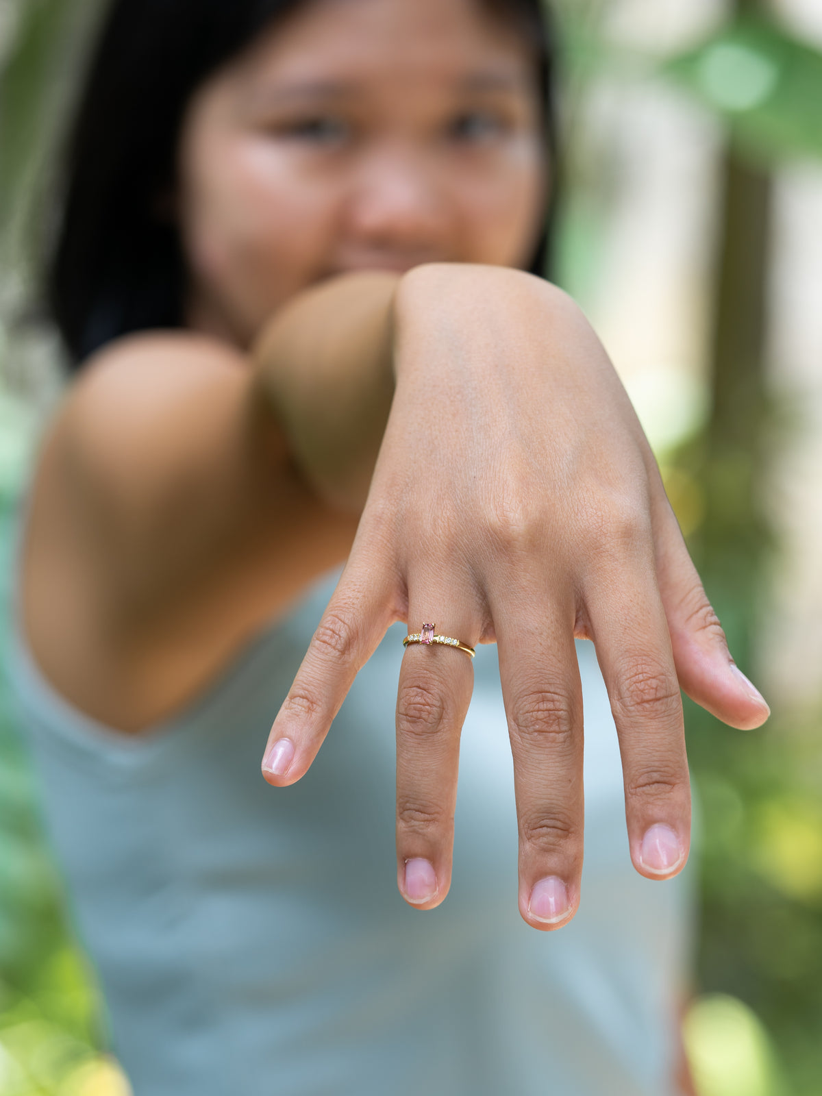 Pink Tourmaline Ring in Ethical Gold - Gardens of the Sun | Ethical Jewelry