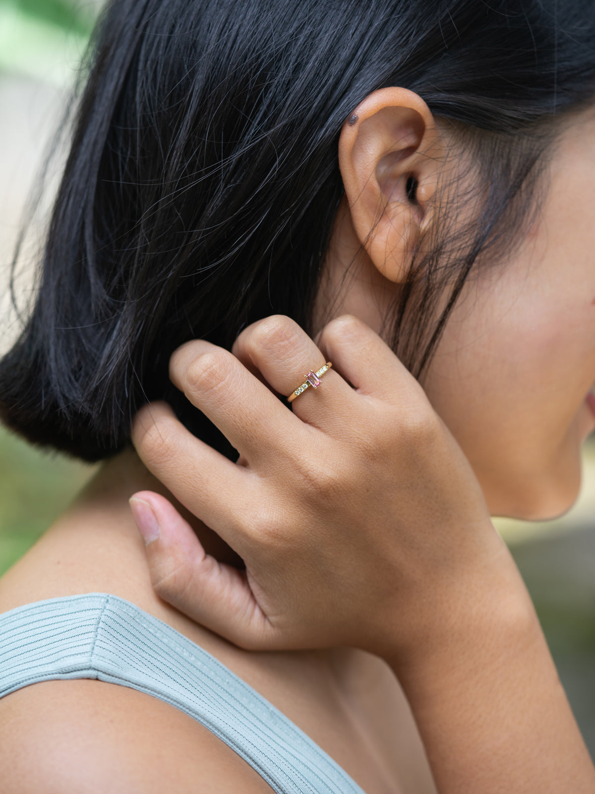 Pink Tourmaline Ring in Ethical Gold - Gardens of the Sun | Ethical Jewelry