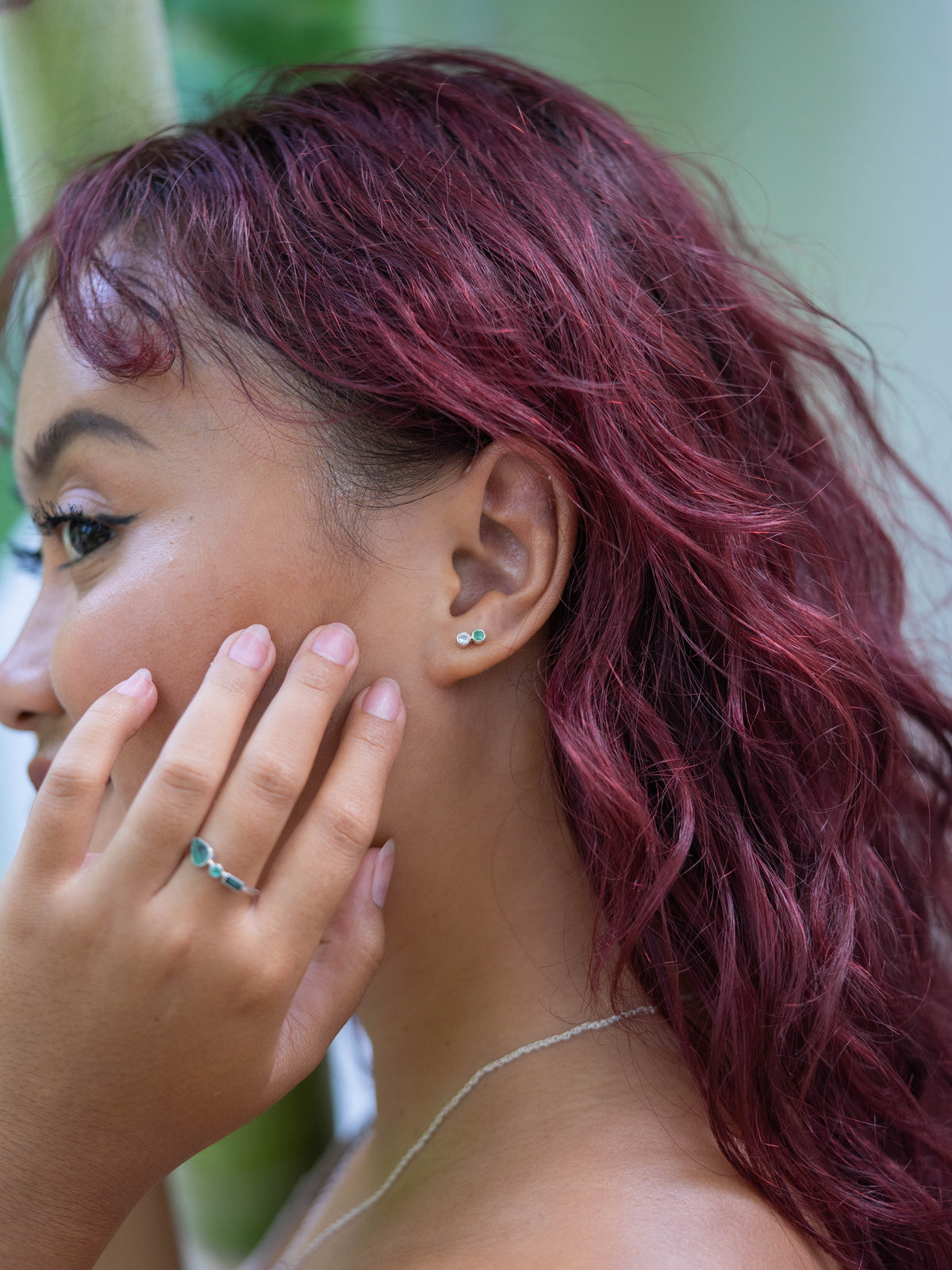 Emerald and Moonstone Earrings