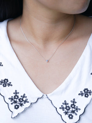 Round Lavender Sapphire Necklace