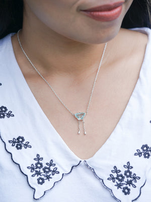 Aquamarine Butterfly Necklace