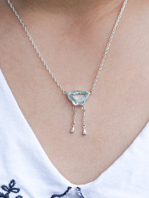 Aquamarine Butterfly Necklace