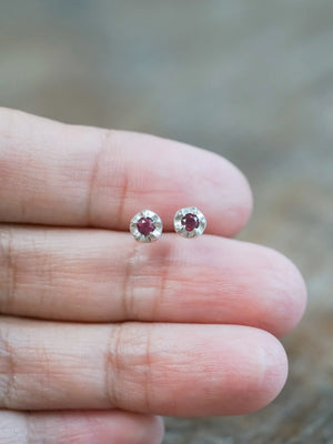 Garnet Flower Earrings