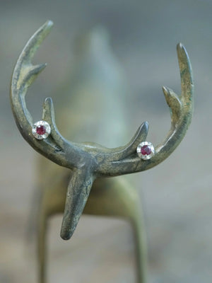 Garnet Flower Earrings