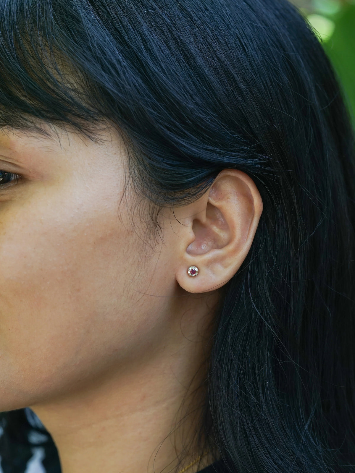 Garnet Flower Earrings