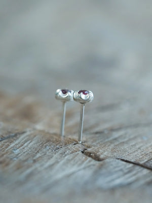 Garnet Flower Earrings