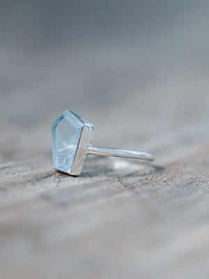 Geo Cut Aquamarine Ring - size 9