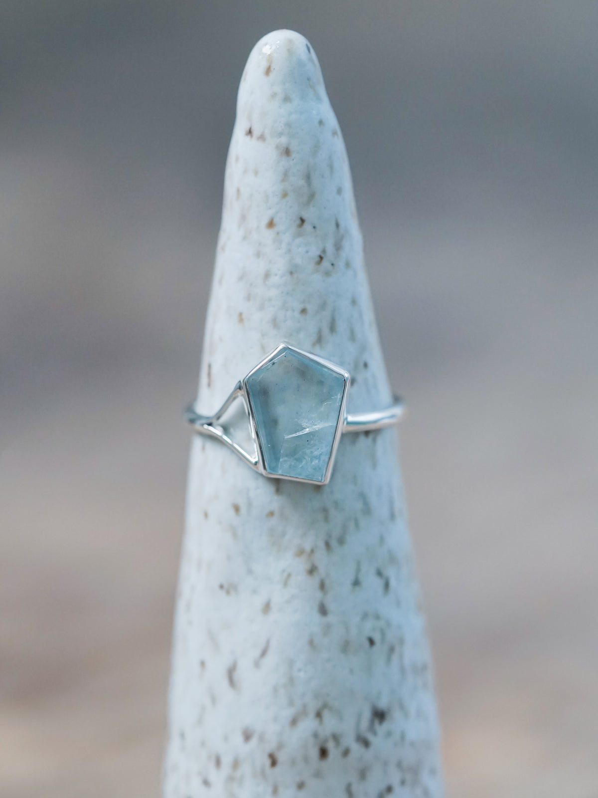 Geo Cut Aquamarine Ring - size 9