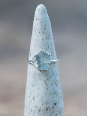Geo Cut Aquamarine Ring - size 9