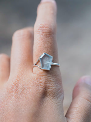 Geo Cut Aquamarine Ring - size 9