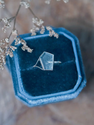 Geo Cut Aquamarine Ring - size 9