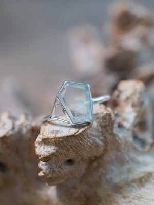 Geo Cut Aquamarine Ring - size 9