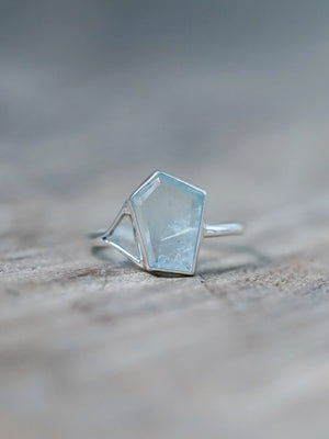 Geo Cut Aquamarine Ring in Sterling Silver