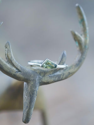 Geo Green Sapphire Ring - September birthstone