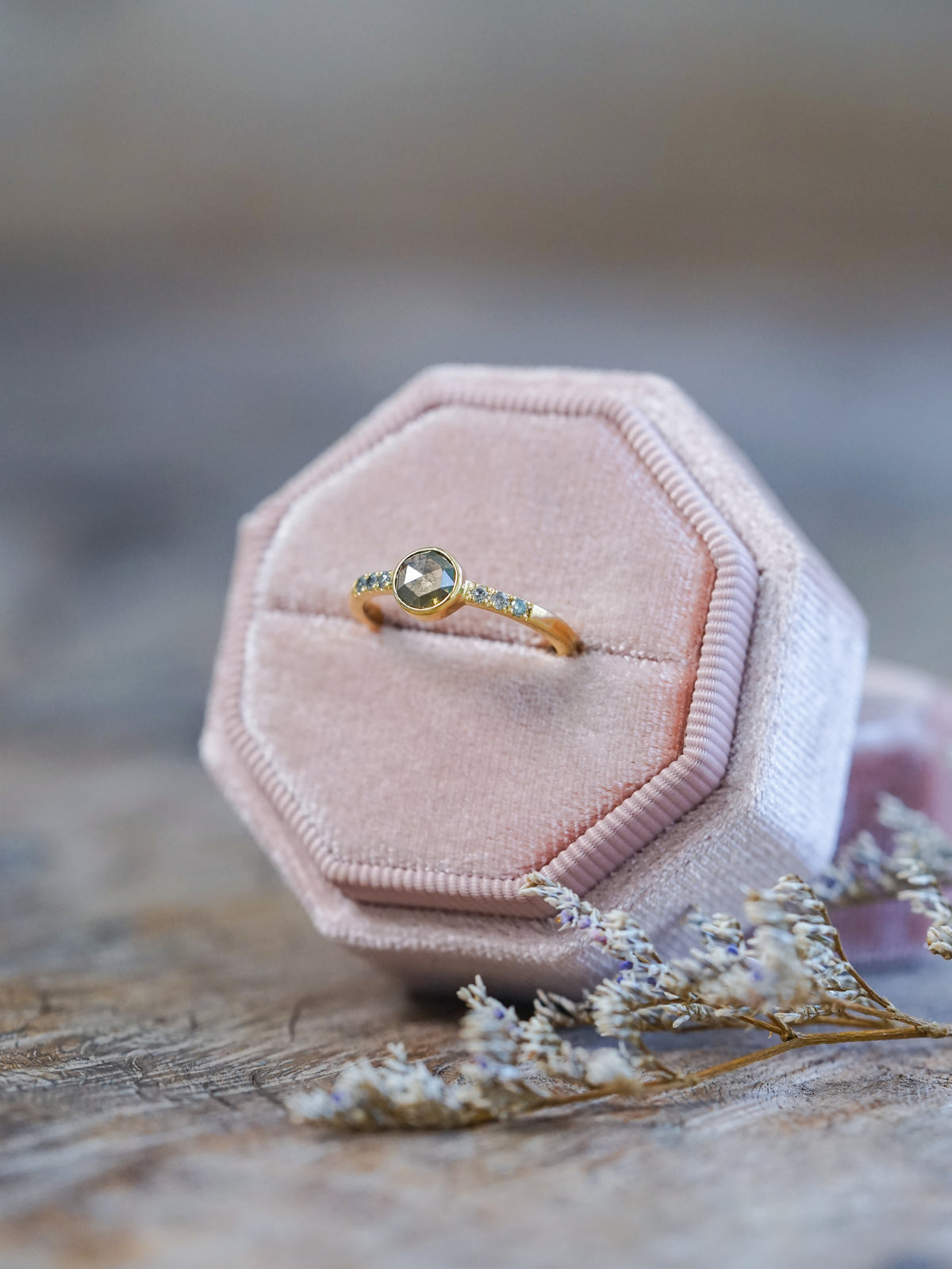 Green Diamond Ring in Gold - Size 5.5 - Gardens of the Sun | Ethical Jewelry