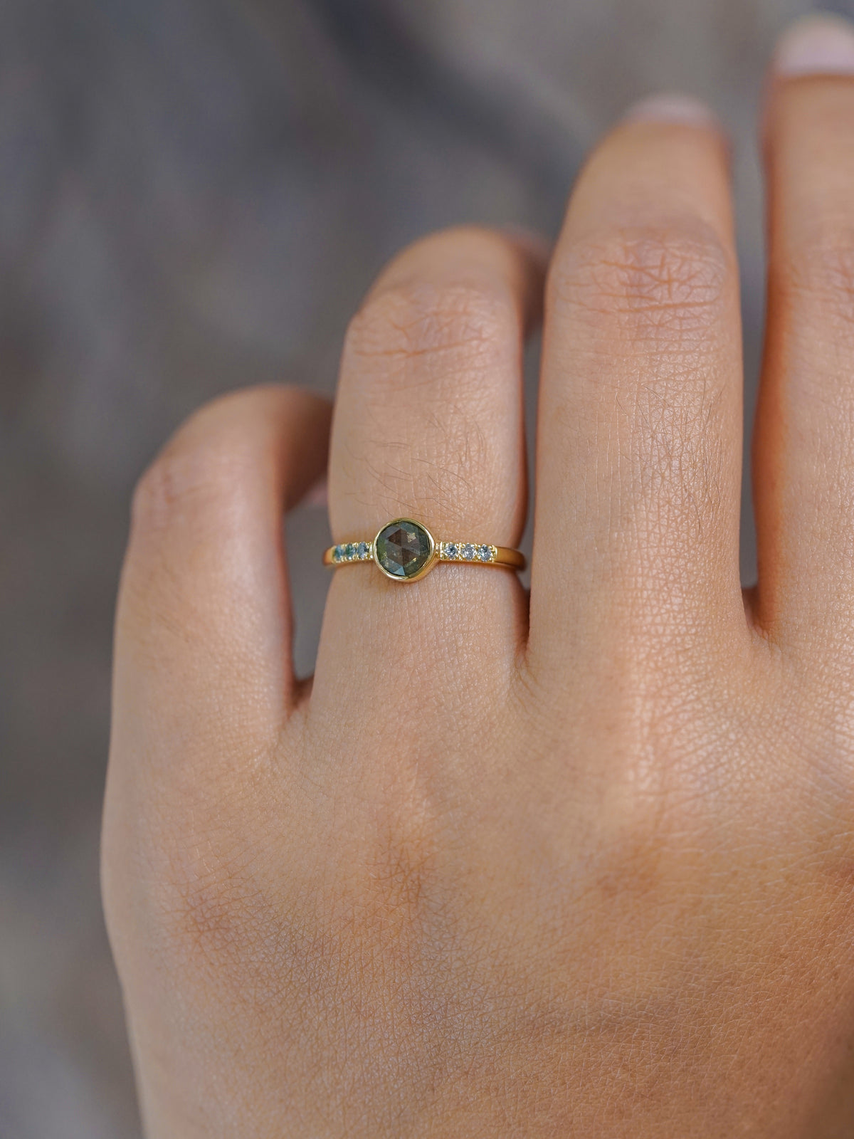 Green Diamond Ring in Gold - Gardens of the Sun | Ethical Jewelry