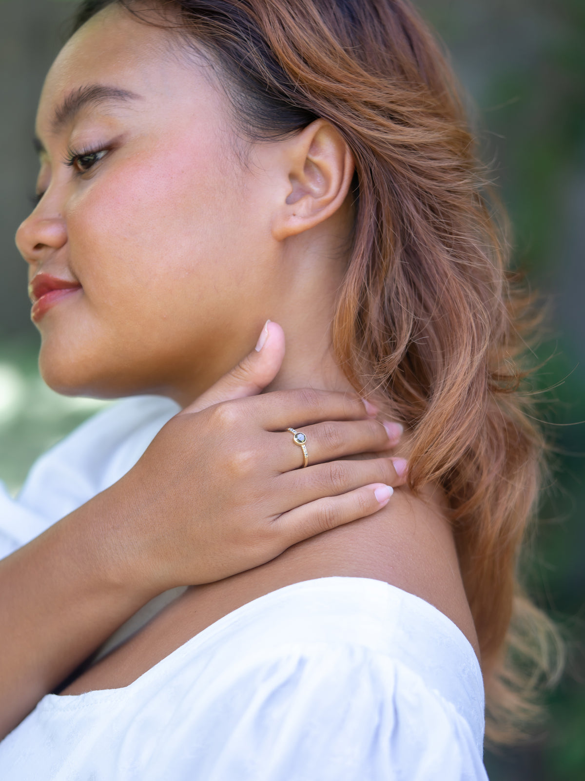 Green Diamond Ring in Gold - Size 5.5 - Gardens of the Sun | Ethical Jewelry