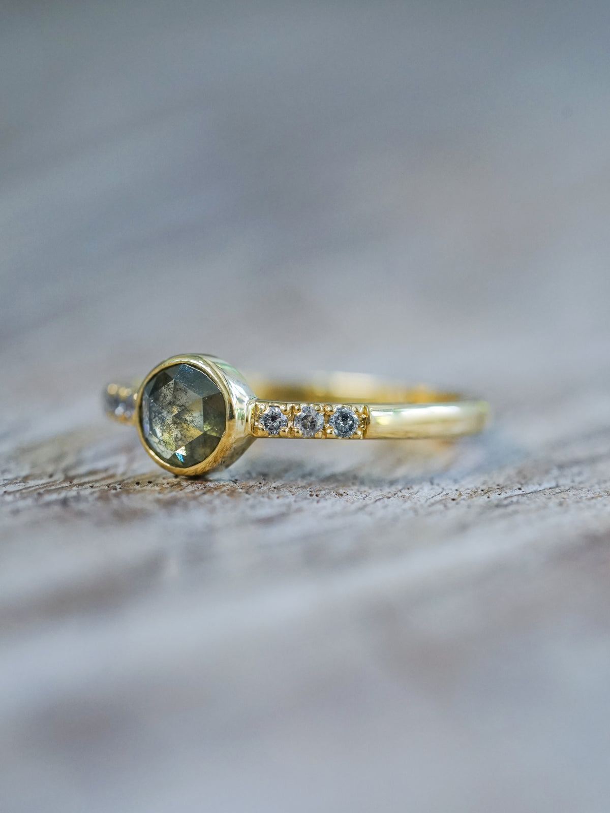 Green Diamond Ring in Gold - Gardens of the Sun | Ethical Jewelry