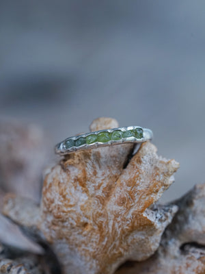 Green Peridot and Green Sapphire Hidden Gems Ring