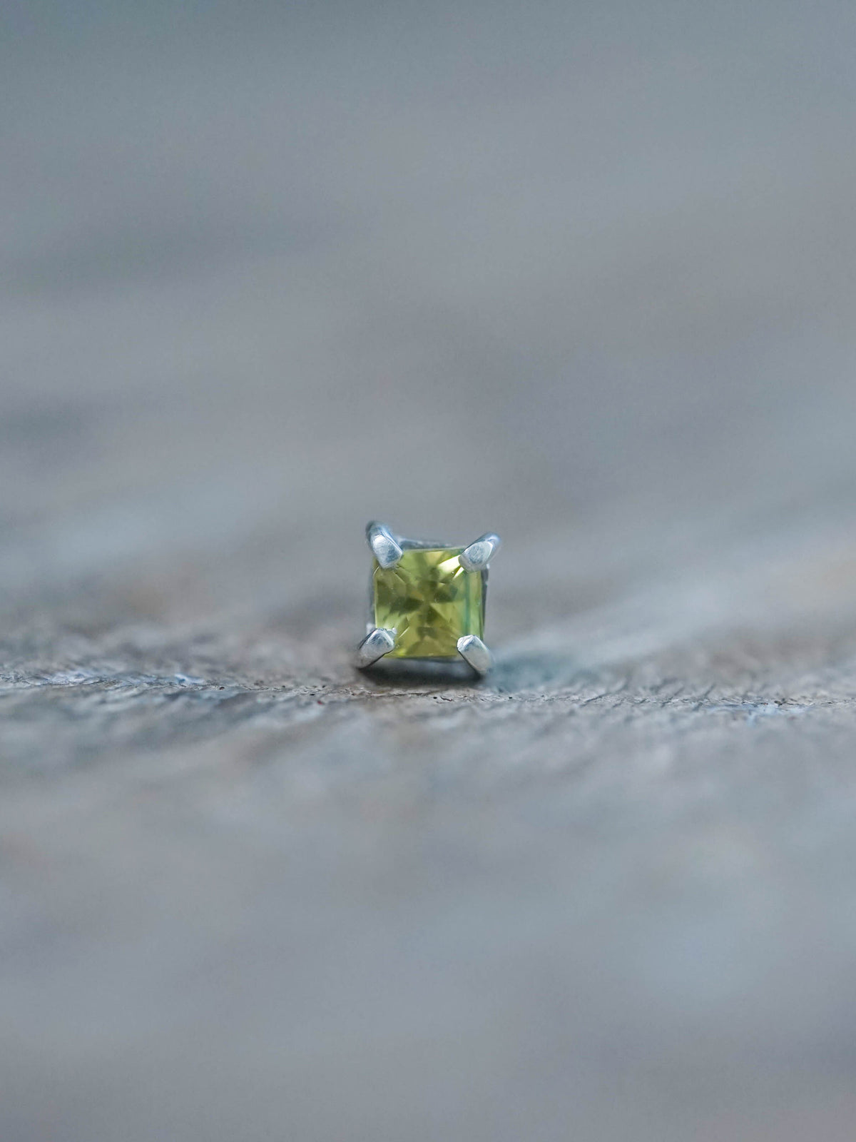Green Sapphire Earrings in Sterling Silver