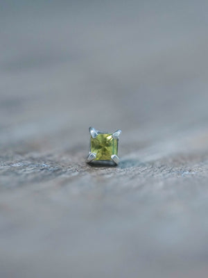 Green Sapphire Earrings in Sterling Silver
