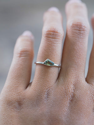 Green Sapphire Ring from Australia | Recycled sterling silver