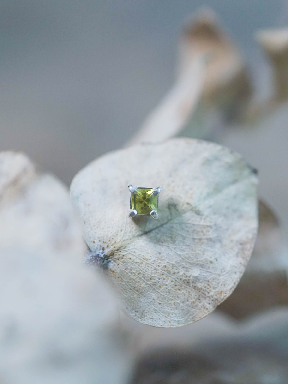 Green Sapphire Stud Earrings