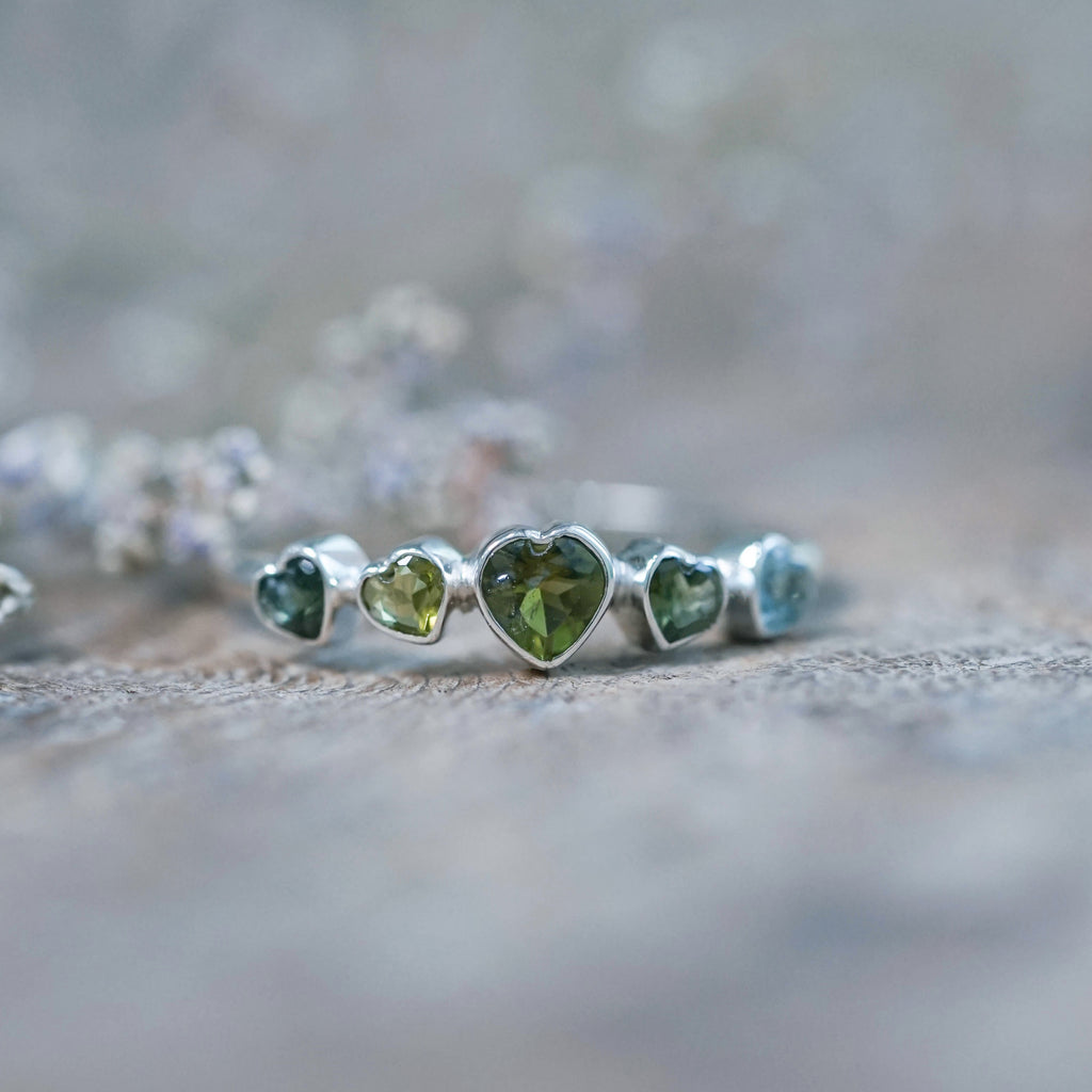 Green Tourmaline Heart Ring