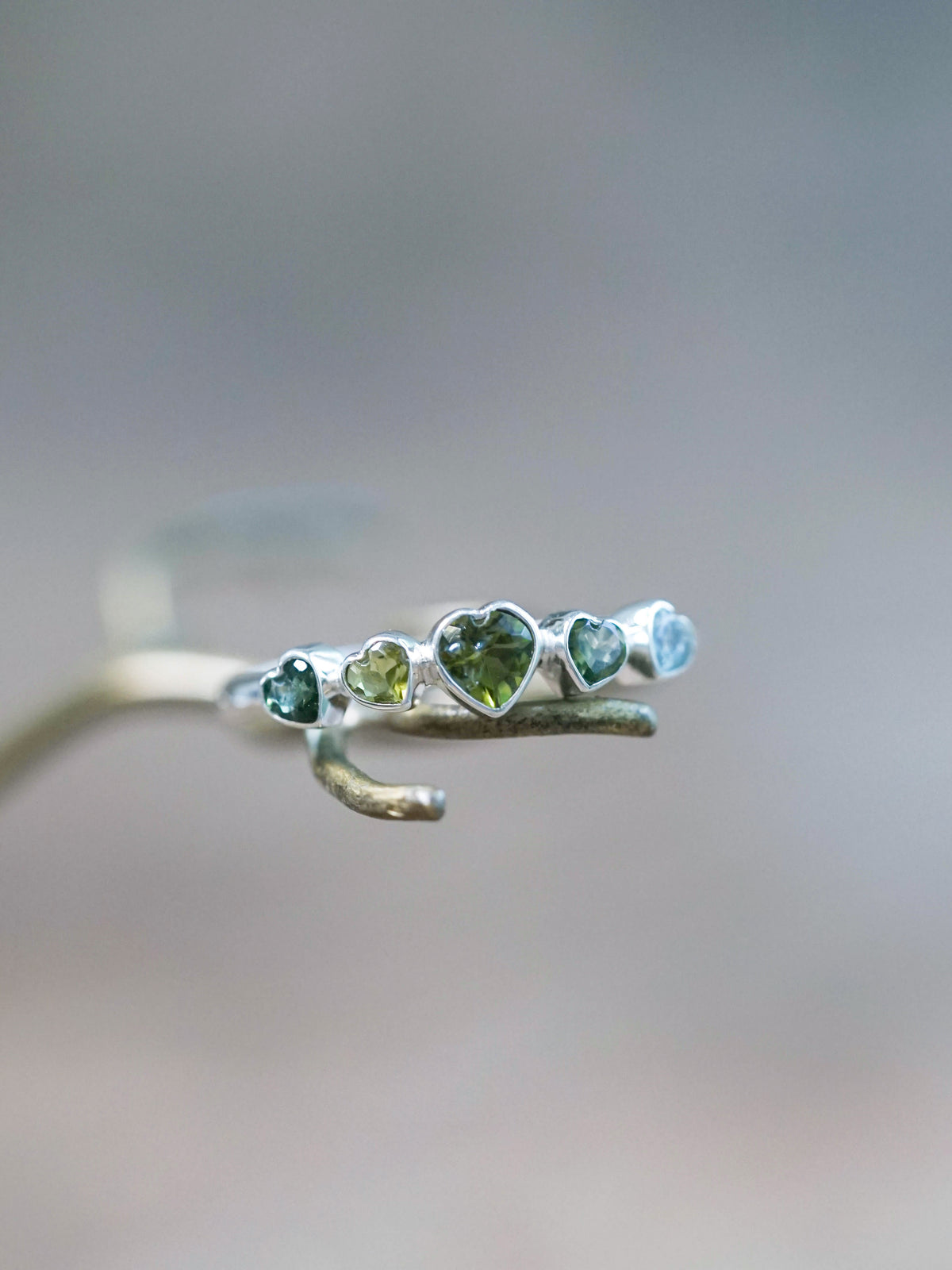 Green Tourmaline Heart Ring October birthstone