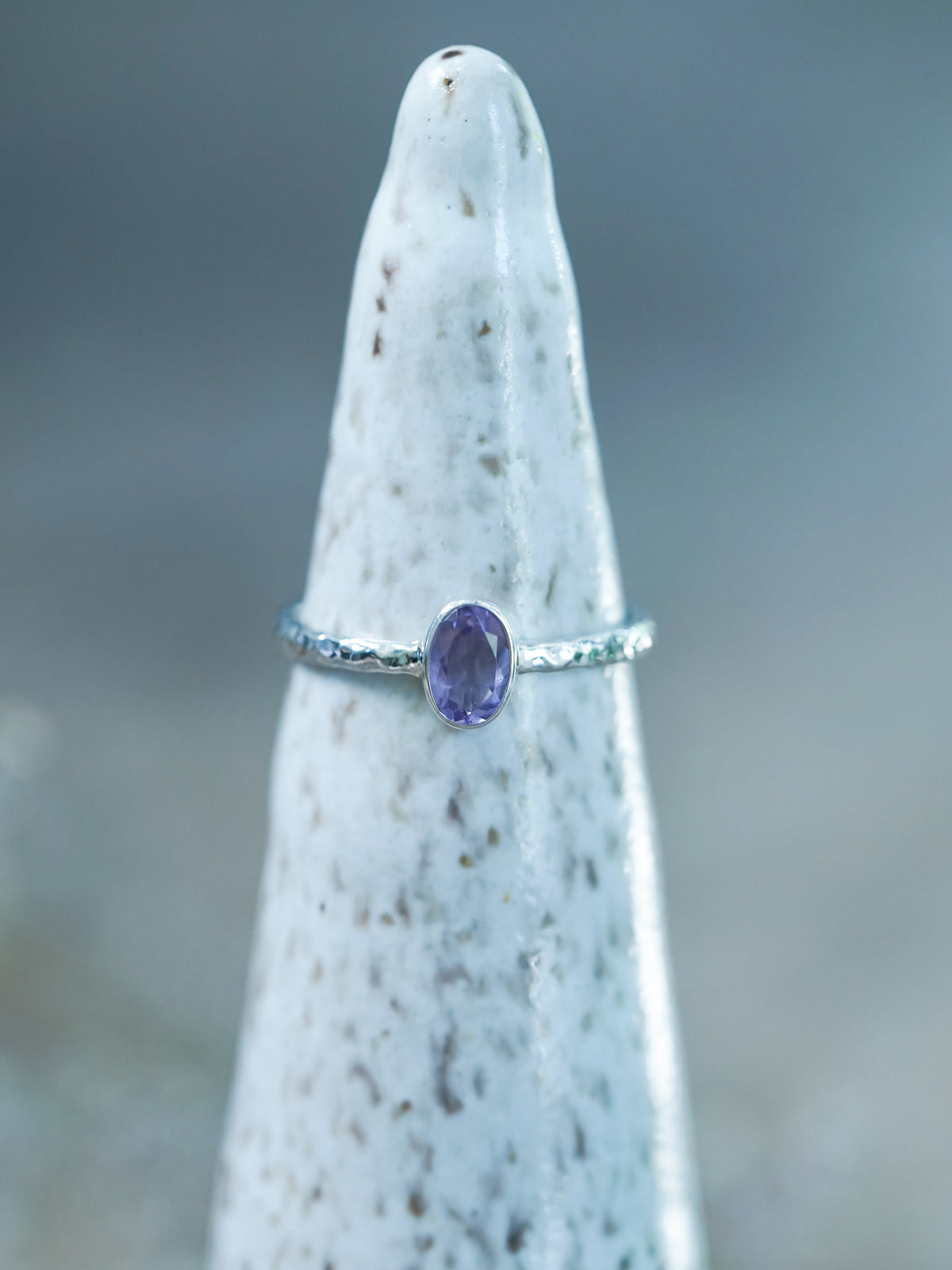 Hammered Amethyst Ring - Gardens of the Sun | Ethical Jewelry