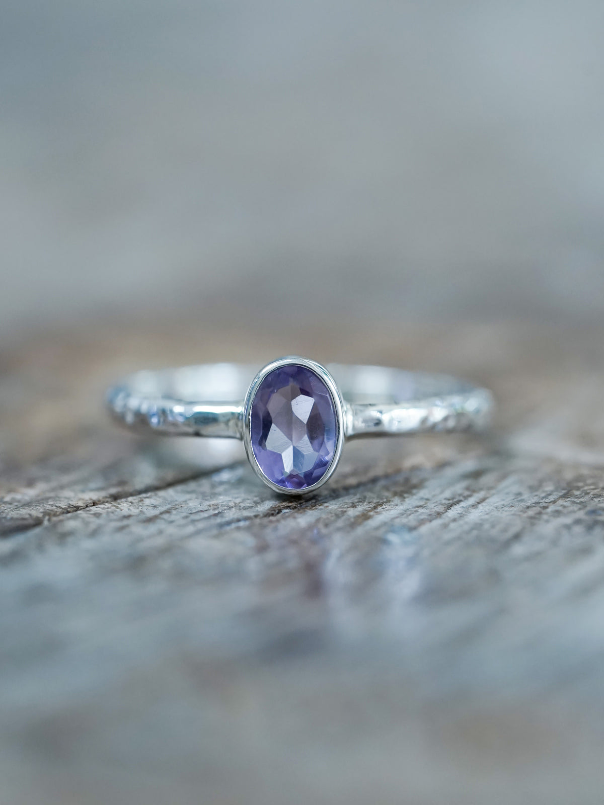 Hammered Amethyst Ring - Gardens of the Sun | Ethical Jewelry