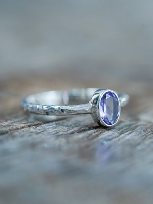 Hammered Amethyst Ring - Gardens of the Sun | Ethical Jewelry