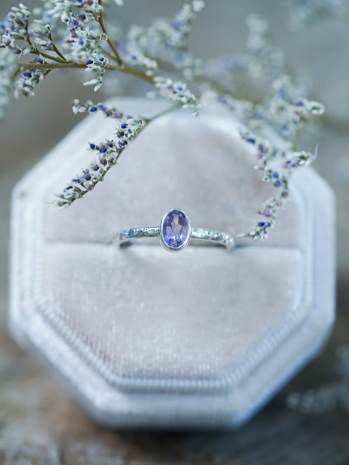 Hammered Amethyst Ring - Gardens of the Sun | Ethical Jewelry
