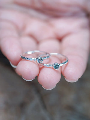 Hammered Sapphire Ring