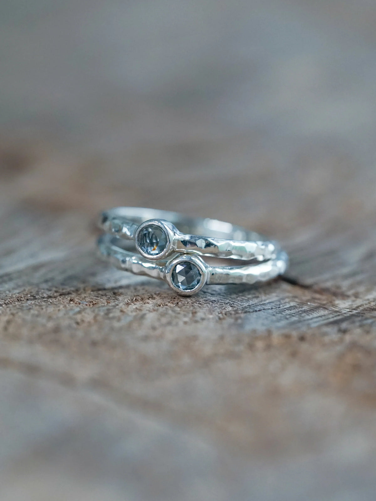 Hammered Sapphire Ring