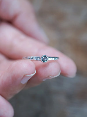 Hammered Sapphire Ring