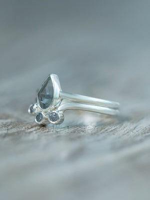 Handcrafted Rose Cut Spinel Ring Set in Silver