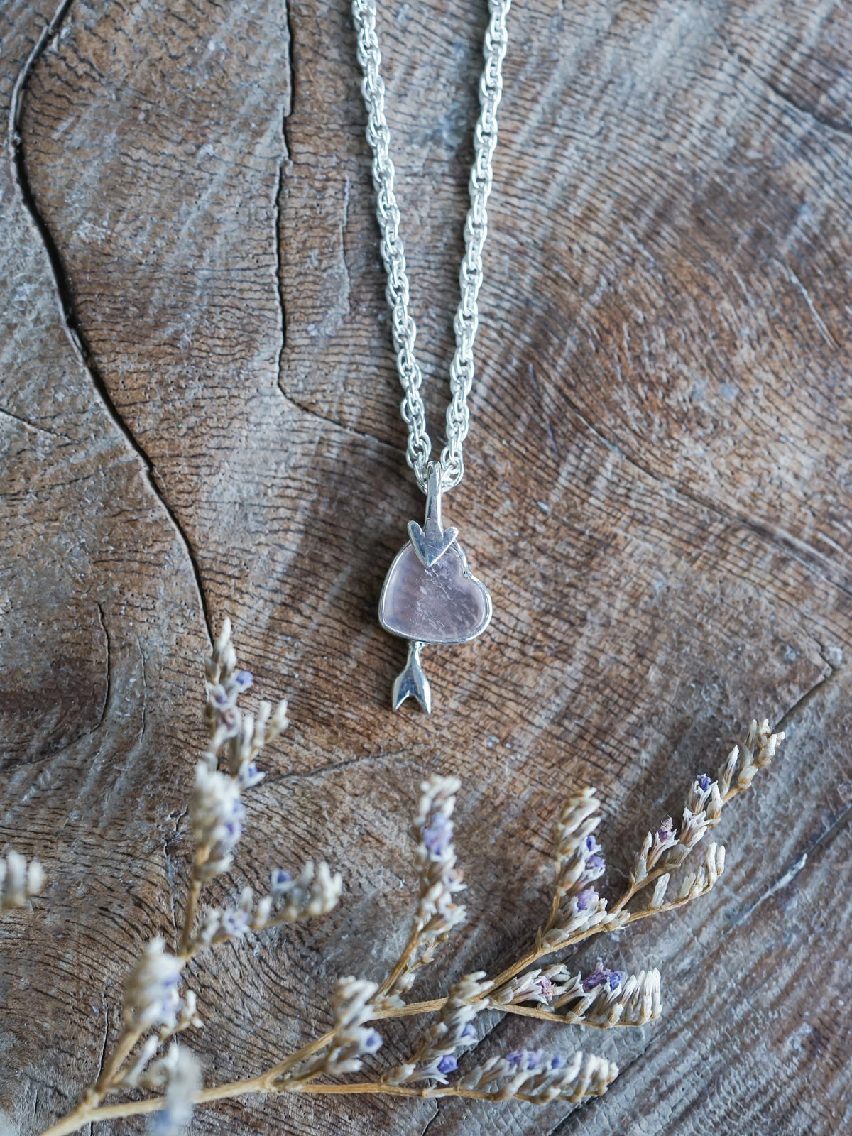 Rose Quartz Heart Necklace