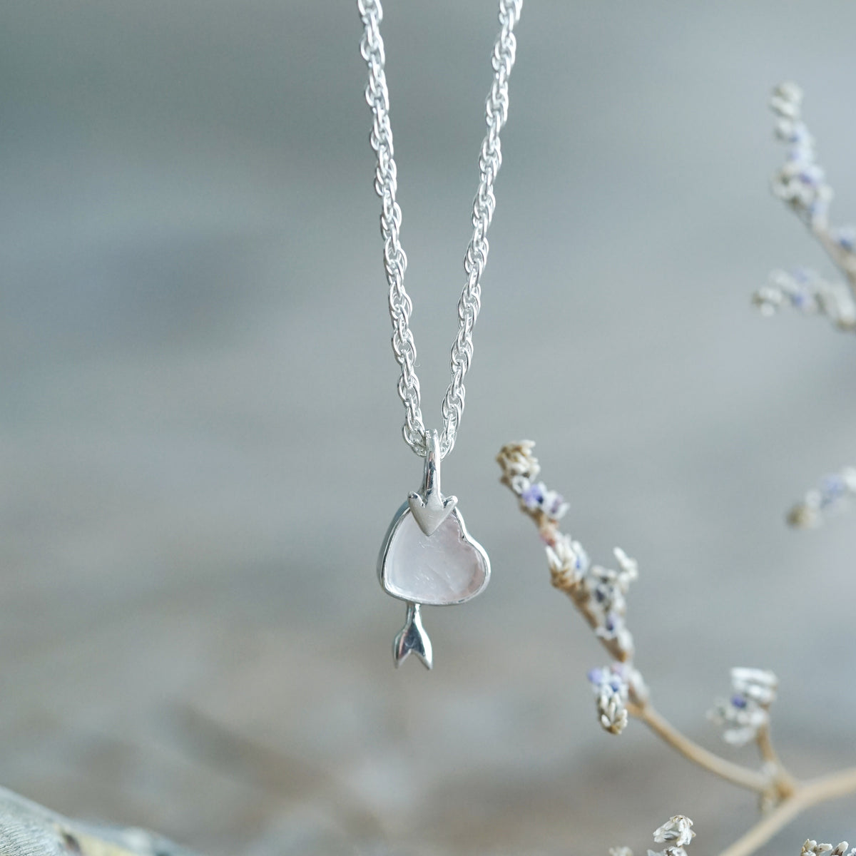Rose Quartz Heart Necklace
