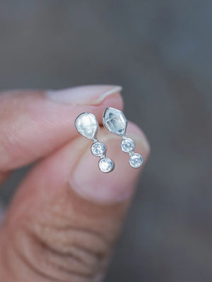 Herkimer Diamond and Zircon Earrings