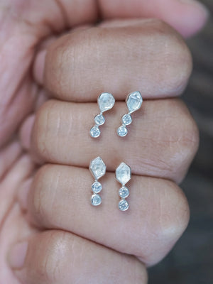 Herkimer Diamond and Zircon Earrings