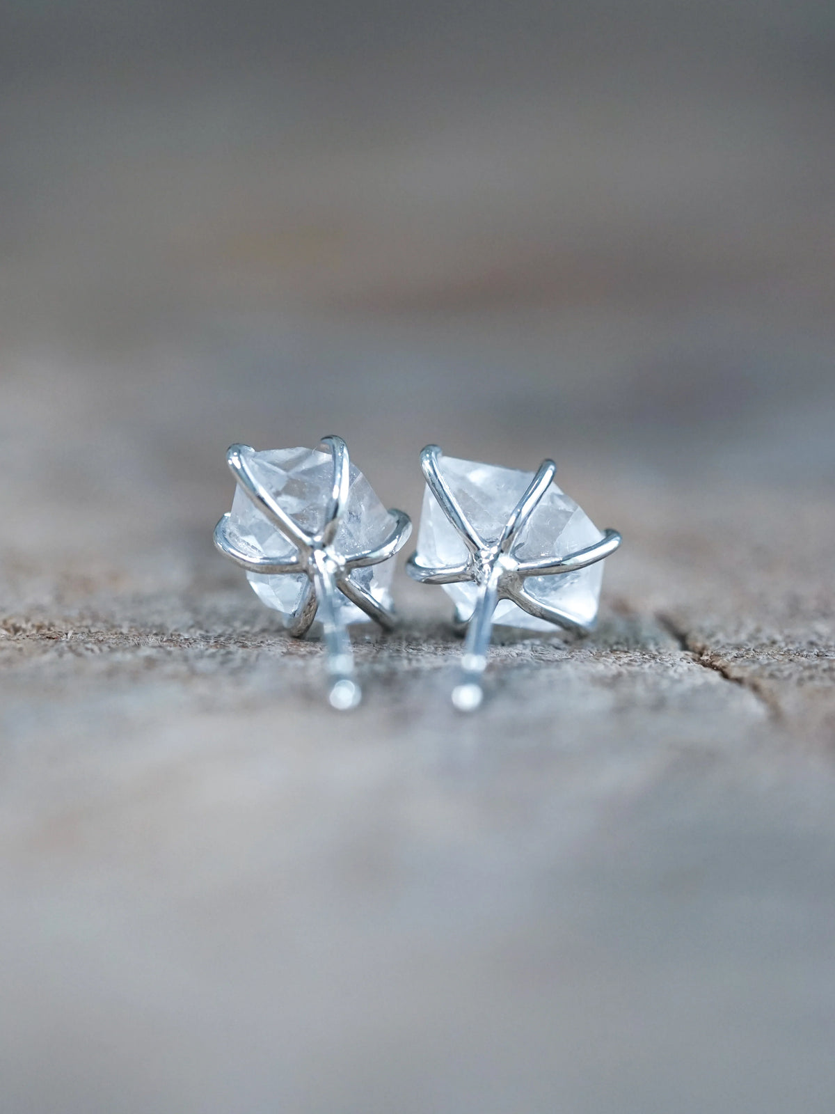 Herkimer Diamond Earrings in Recycled Sterling Silver
