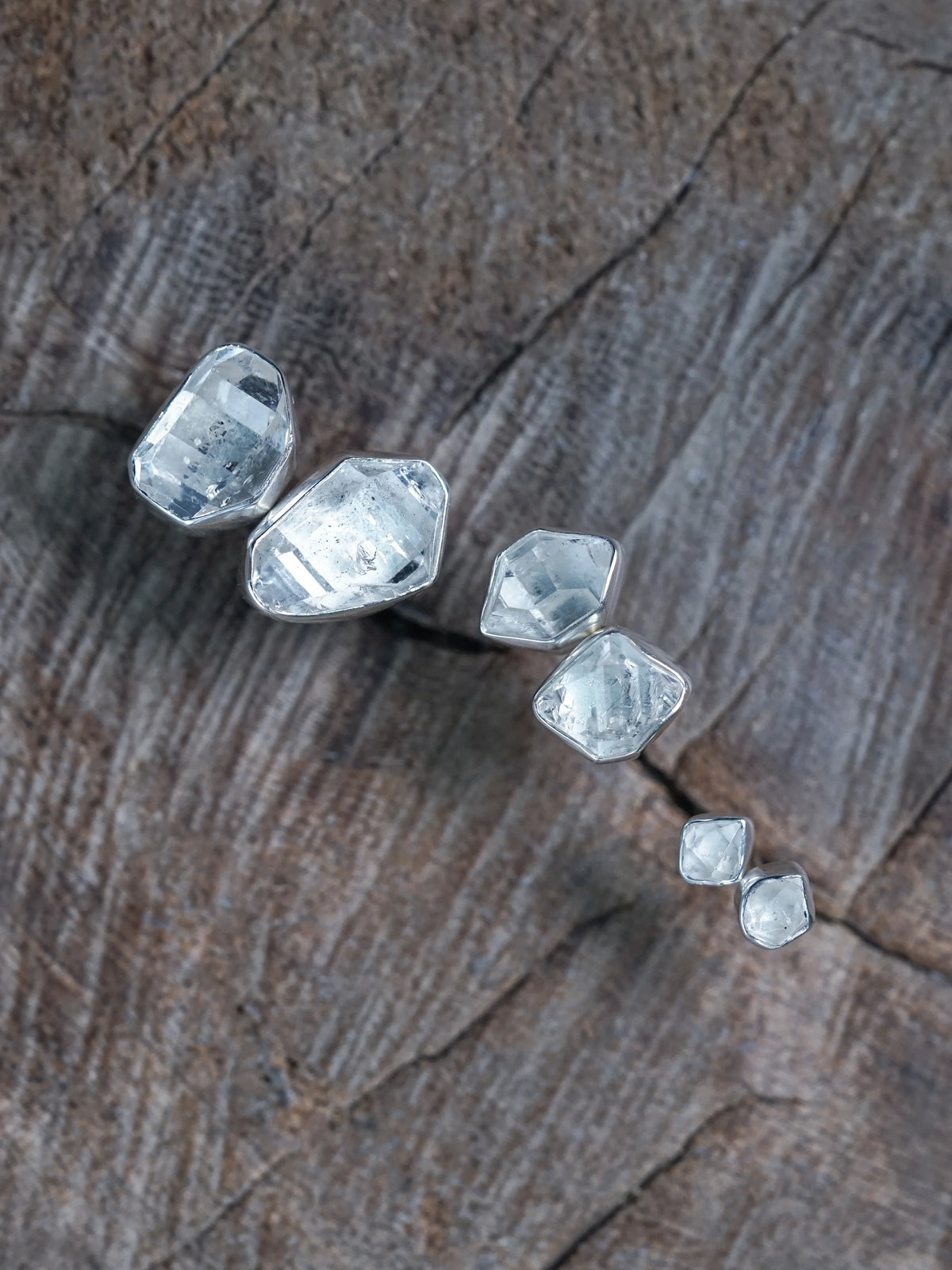 Herkimer Diamond Stud Earrings in Recycled Sterling Silver